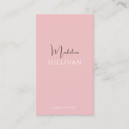 Cartão De Visita Código QR de Script Rosa Mínimo Moderno