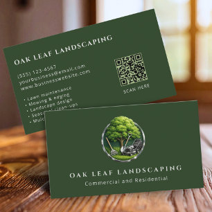 Cartão De Visita Código QR de Serviço de Paisagismo de Cuidados Pro