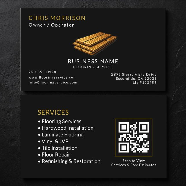 Cartão De Visita Código QR de Serviço de Revestimento (Criador carregado)