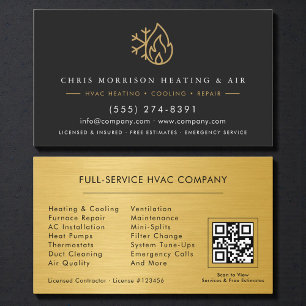 Cartão De Visita Código QR de Serviço e Instalação de HVAC