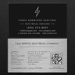 Cartão De Visita Código QR de Serviços Elétricos Profissional