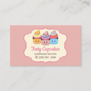 Cartão De Visita Código qr de sobremesa de padaria de cupcakes