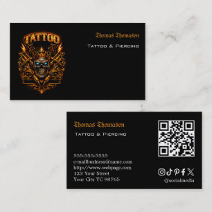 Cartão De Visita Código QR de tatuador 