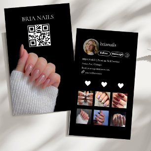Cartão De Visita Código QR de Técnico de Unhas