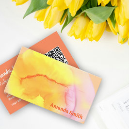 Cartão De Visita Código QR de tendência abstrato legal colorido