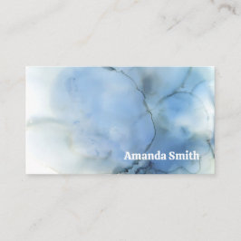 Cartão De Visita Código QR de tendência azul de abstrato pastel leg