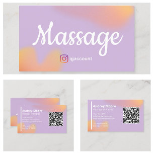 Cartão De Visita Código QR de Terapeuta de Massagem Elegante Modern