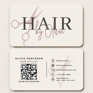Cartão De Visita Código QR de Tesoura de Estilista de Cabelo