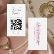 Código QR de Traço de Aquarela Rosa Deixe uma Aval