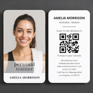 Cartão De Visita Código QR de Treinador Pessoal Foto