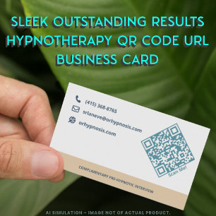 Cartão De Visita Código QR de URL de Hipnoterapia de Resultados Exc