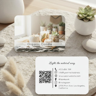 Cartão De Visita Código QR de Vela Artesanal Orgânica Natural