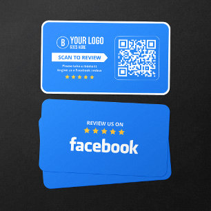 Cartão De Visita Código QR de Verificação em Estrelas do Facebook B