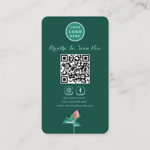 Cartão De Visita Código QR digitalizável de mídia social do Lotus V