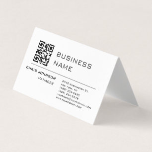 Cartão De Visita Código QR digitalizável na frente moderna simples