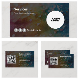 Cartão De Visita Código QR digitável do logotipo moderno