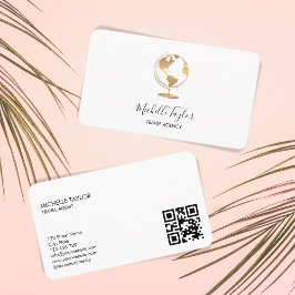 Cartão De Visita Código QR do Agente de Agência de Viagem de Mapa d