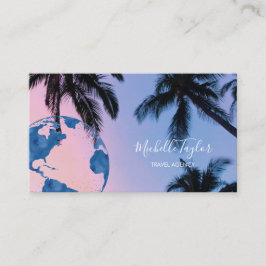 Cartão De Visita Código QR do Agente de Agência de Viagem de Mapa d