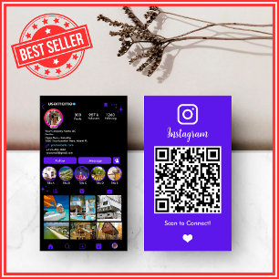 Cartão De Visita Código QR do Agente Imobiliário Instagram Violet