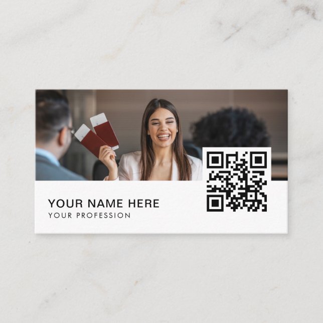Cartão De Visita Código QR do agente viagem (Frente)