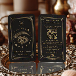Cartão De Visita Código QR do Artista de Sobrancelhas Taro Celestia