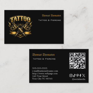 Cartão De Visita código QR do artista de tatuagem