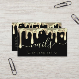 Cartão De Visita Código QR do Artista de Unhas com Gotas de Esmalte