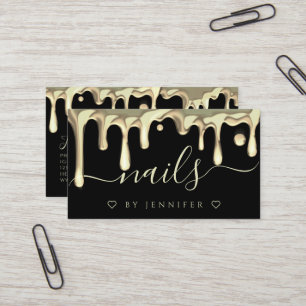 Cartão De Visita Código QR do Artista de Unhas com Gotas de Esmalte