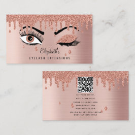 Cartão De Visita Código QR do Artista Eyelashes da Maquiagem de Bel