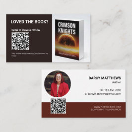 Cartão De Visita Código QR do autor Solicitação de análise de livro