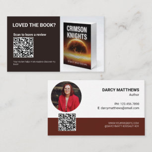 Cartão De Visita Código QR do autor Solicitação de análise de livro