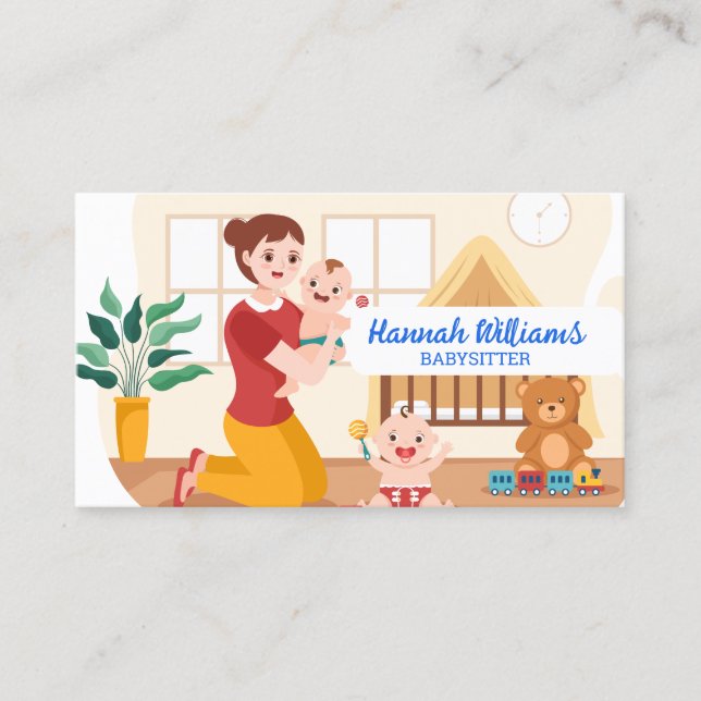 Cartão De Visita Código QR do Babysitter (Frente)