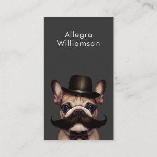 Cartão De Visita Código QR do Cachorro Divertido Francês Bulldog