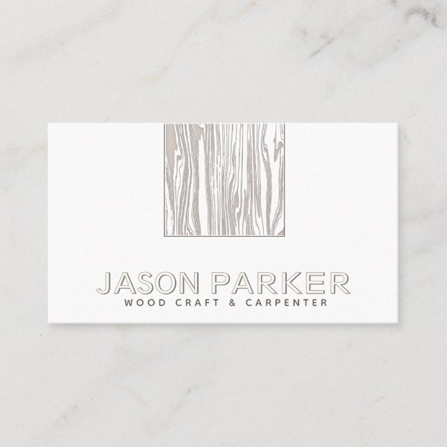 Cartão De Visita Código Qr do carpinteiro profissional moderno de m (Frente)