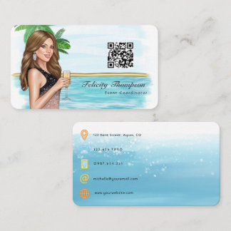 Cartão De Visita Código QR do Coordenador de Eventos