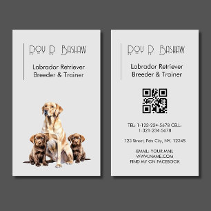 Cartão De Visita Código QR do Criador de Cães Labrador Retriever