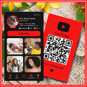 Cartão De Visita Código QR do Criador de Vlogues Influenciador do Y