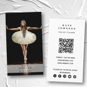Cartão De Visita Código QR do dançarino do balé Dancer Foto da Mídi
