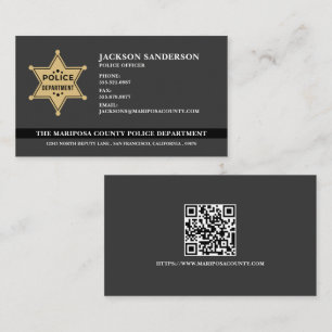 Cartão De Visita Código QR do Departamento de Polícia do Xerife