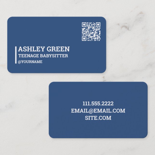 Cartão De Visita Código QR do divisor de adolescentes (Frente/Verso)