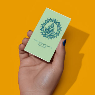 Cartão De Visita Código QR do Estúdio de Yoga Sasquatch Meditativo