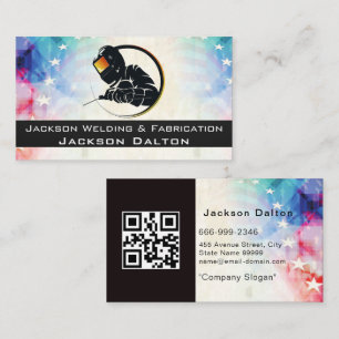 Cartão De Visita Código QR do Fabricador de Soldadura Metálica de B