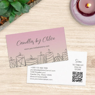 Cartão De Visita Código QR do fabricante de velas Rose & Tan Scribb