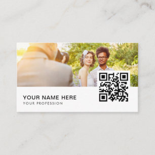 Cartão De Visita código QR do fotógrafo do casamento