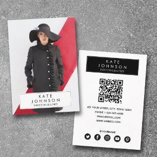 Cartão De Visita Código QR do fotógrafo fotógrafo do Cheio de tendê