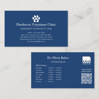 Cartão De Visita Código QR do Hospital Veterinário / Animal