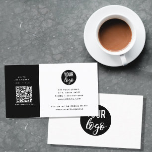 Cartão De Visita Código QR do Logotipo Comercial Minimalista Modern