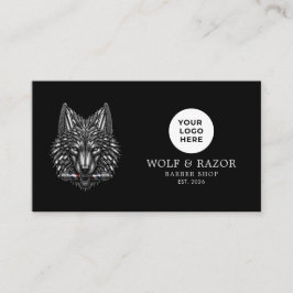 Cartão De Visita Código Qr do Logotipo da Barbearia Profissional Lo