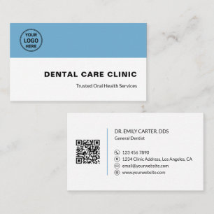 Cartão De Visita Código QR do Logotipo da Clínica Odontológica Dent
