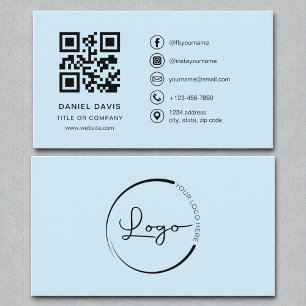 Cartão De Visita Código QR do logotipo da Companhia Profissional Az